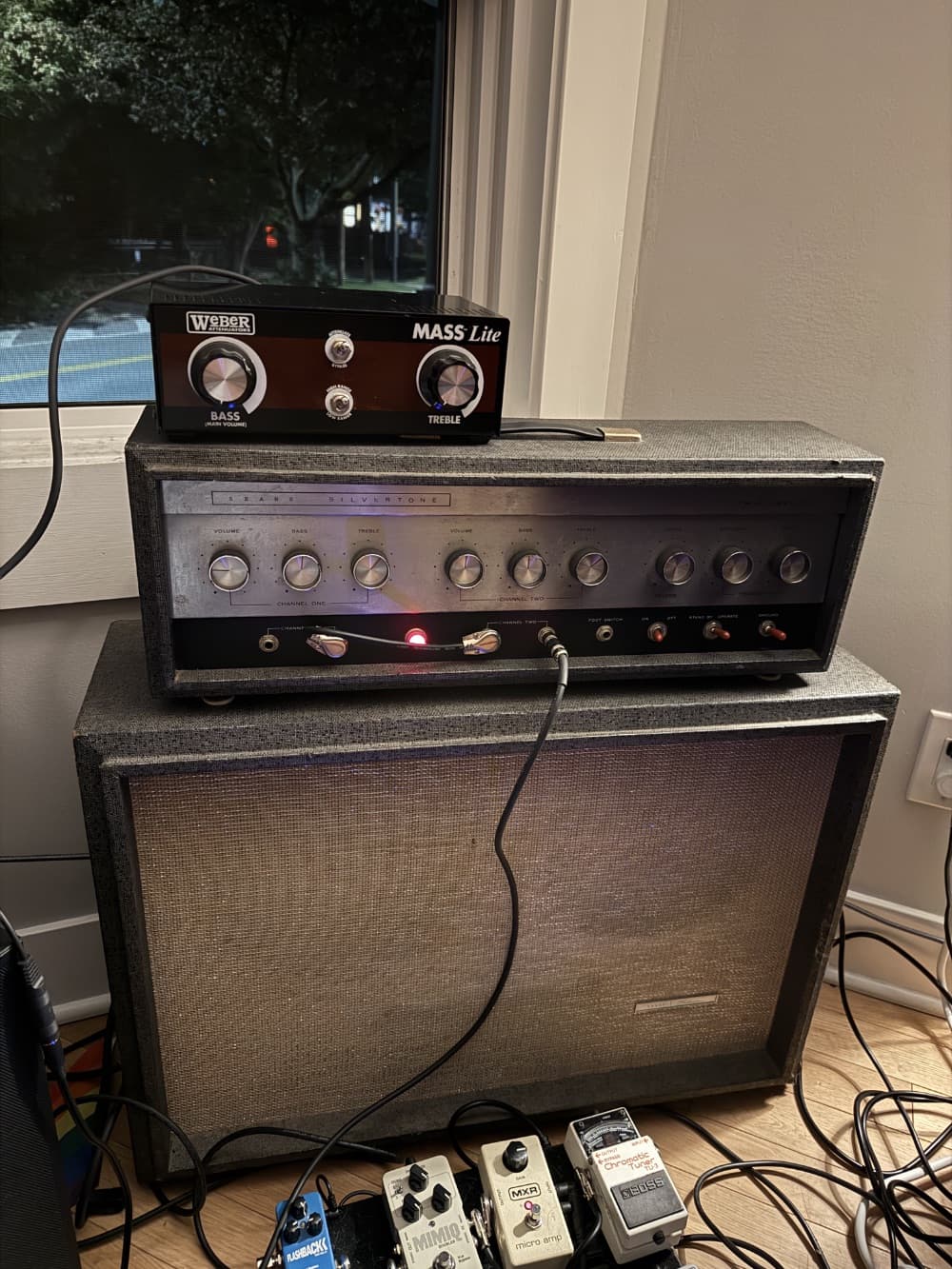 Silvertone 1484 + MicroAmp + Way Huge Swollen Pickle
