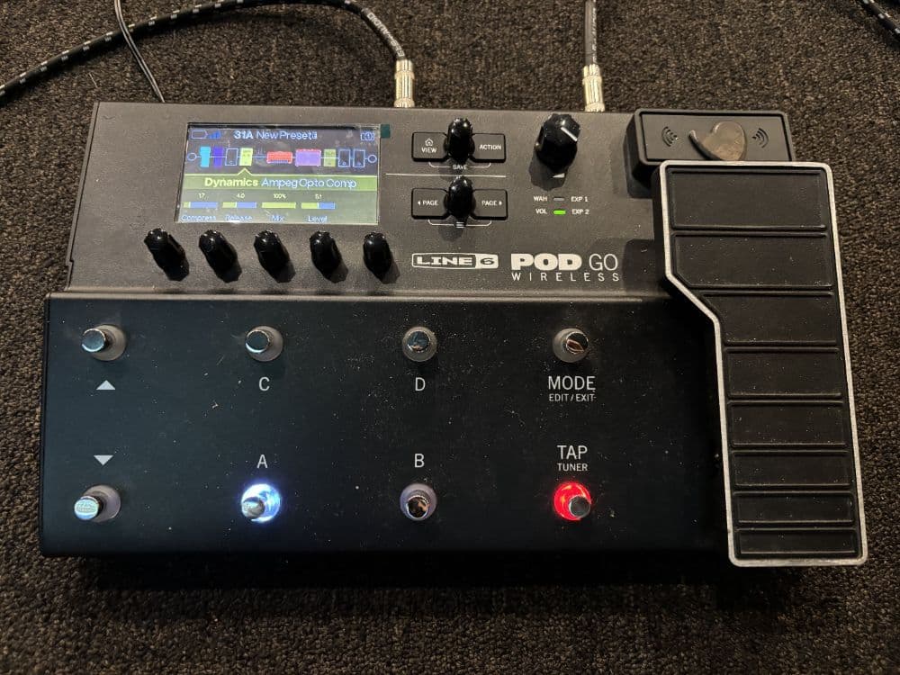 Line6 POD GO Ampeg SVT capture, Ultra High and Low ON, Ampeg Opto comp low compression, high release for clean sustain